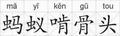 蚂蚁啃骨头的拼音