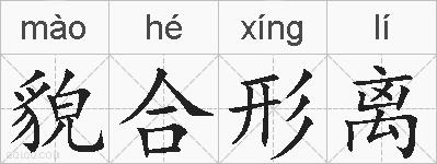 貌合形离的拼音