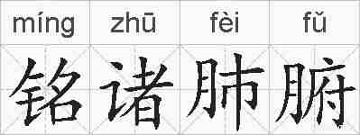 铭诸肺腑的拼音