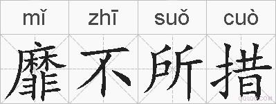 靡不所措的拼音