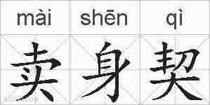 卖身契的拼音
