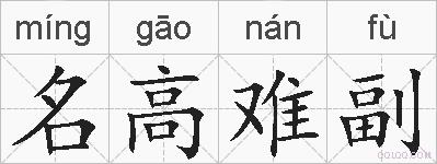 名高难副的拼音
