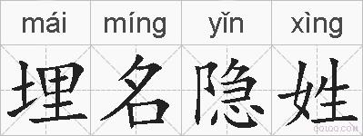 埋名隐姓的拼音