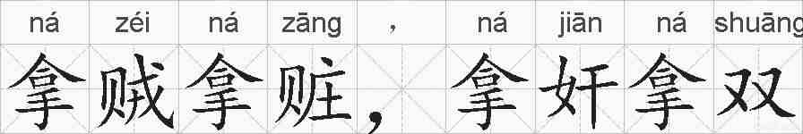 拿贼拿赃，拿奸拿双的拼音