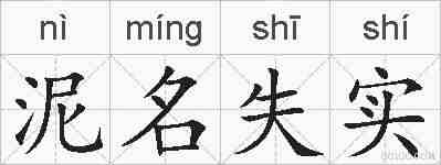 泥名失实的拼音