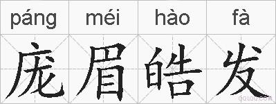 庞眉皓发的拼音