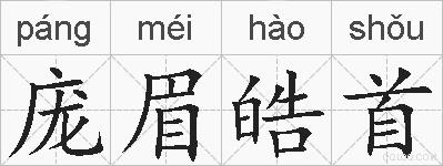 庞眉皓首的拼音