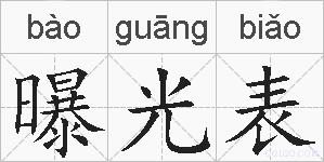 曝光表的拼音