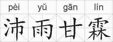 沛雨甘霖的拼音