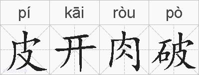 皮开肉破的拼音