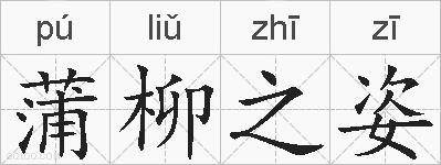 蒲柳之姿的拼音