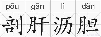 剖肝沥胆的拼音