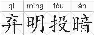 弃明投暗的拼音