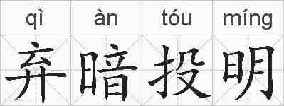 弃暗投明的拼音