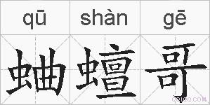 蛐蟺哥的拼音