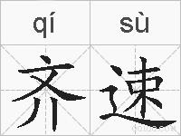 齐速的拼音
