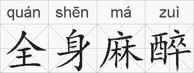 全身麻醉的拼音