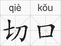 切口的拼音