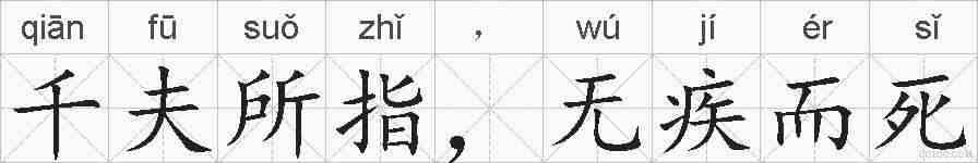 千夫所指，无疾而死的拼音