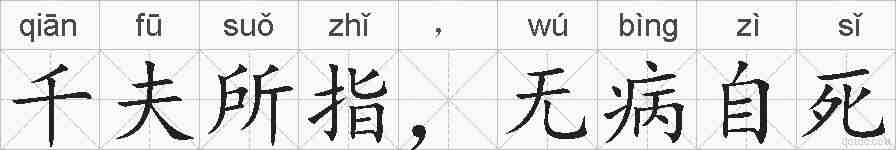 千夫所指,无病自死的拼音