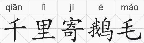 千里寄鹅毛的拼音