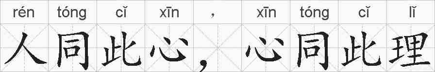 人同此心,心同此理的拼音
