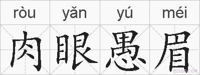 肉眼愚眉的拼音