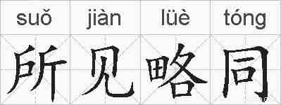 所见略同的拼音