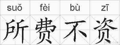 所费不资的拼音