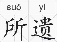 所遗的拼音