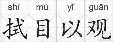 拭目以观的拼音