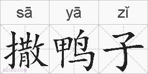 撒鸭子的拼音