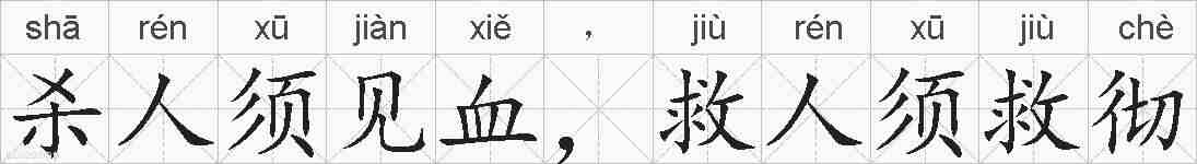 杀人须见血,救人须救彻的拼音