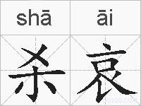杀哀的拼音