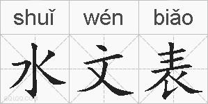 水文表的拼音