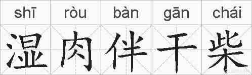 湿肉伴干柴的拼音