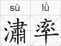 潚率的拼音