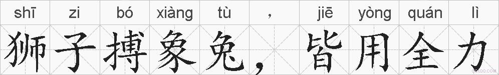 狮子搏象兔,皆用全力的拼音