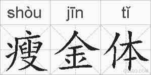 瘦金体的拼音