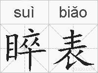 睟表的拼音