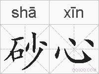 砂心的拼音