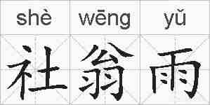 社翁雨的拼音