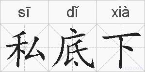 私底下的拼音
