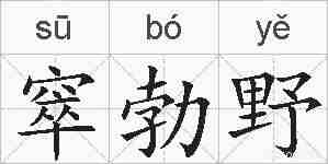 窣勃野的拼音