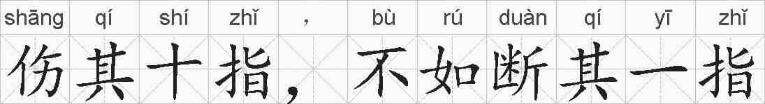 伤其十指，不如断其一指的拼音