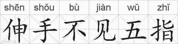 伸手不见五指的拼音