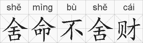舍命不舍财的拼音