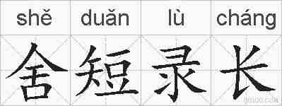 舍短录长的拼音