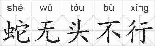 蛇无头不行的拼音