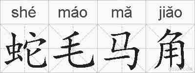 蛇毛马角的拼音